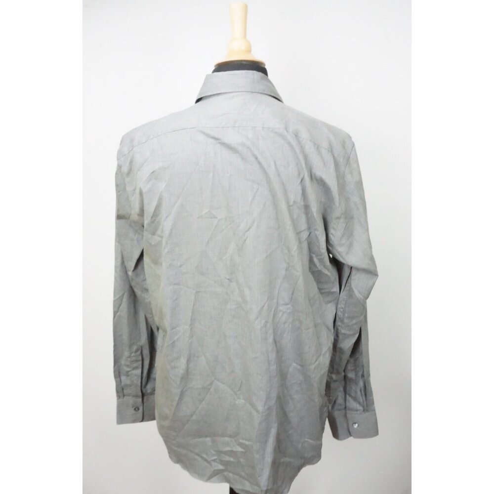 Canali CURRENT Gray Herringbone 100% Cotton Button Up Shirt Sz XL NEW - Picture 7 of 7